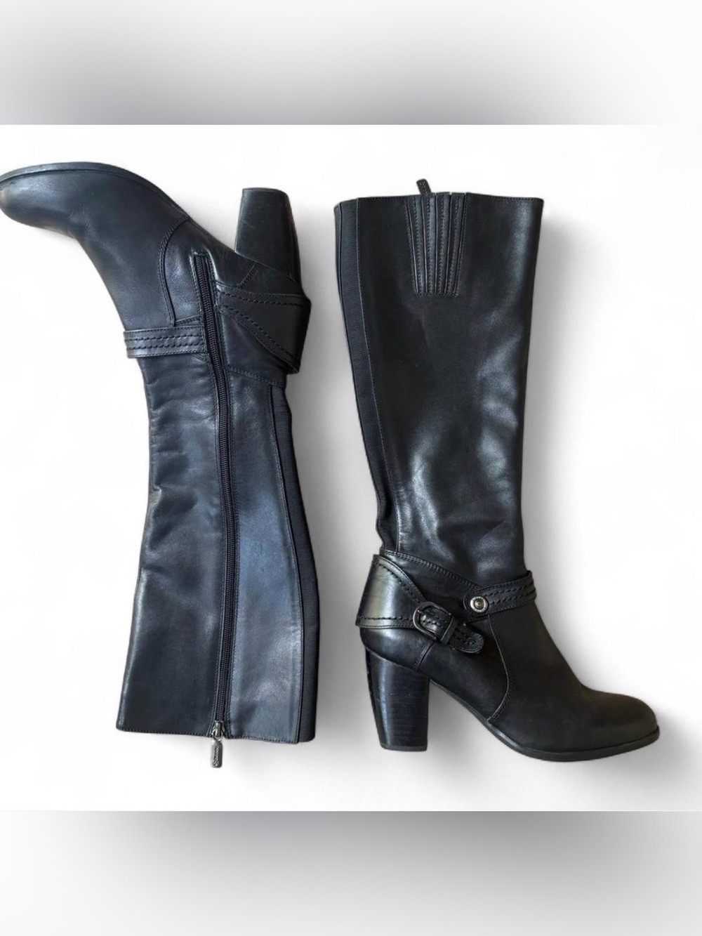 Blondo Paulina Black Waterproof Leather Knee High Boots Size 8.5M